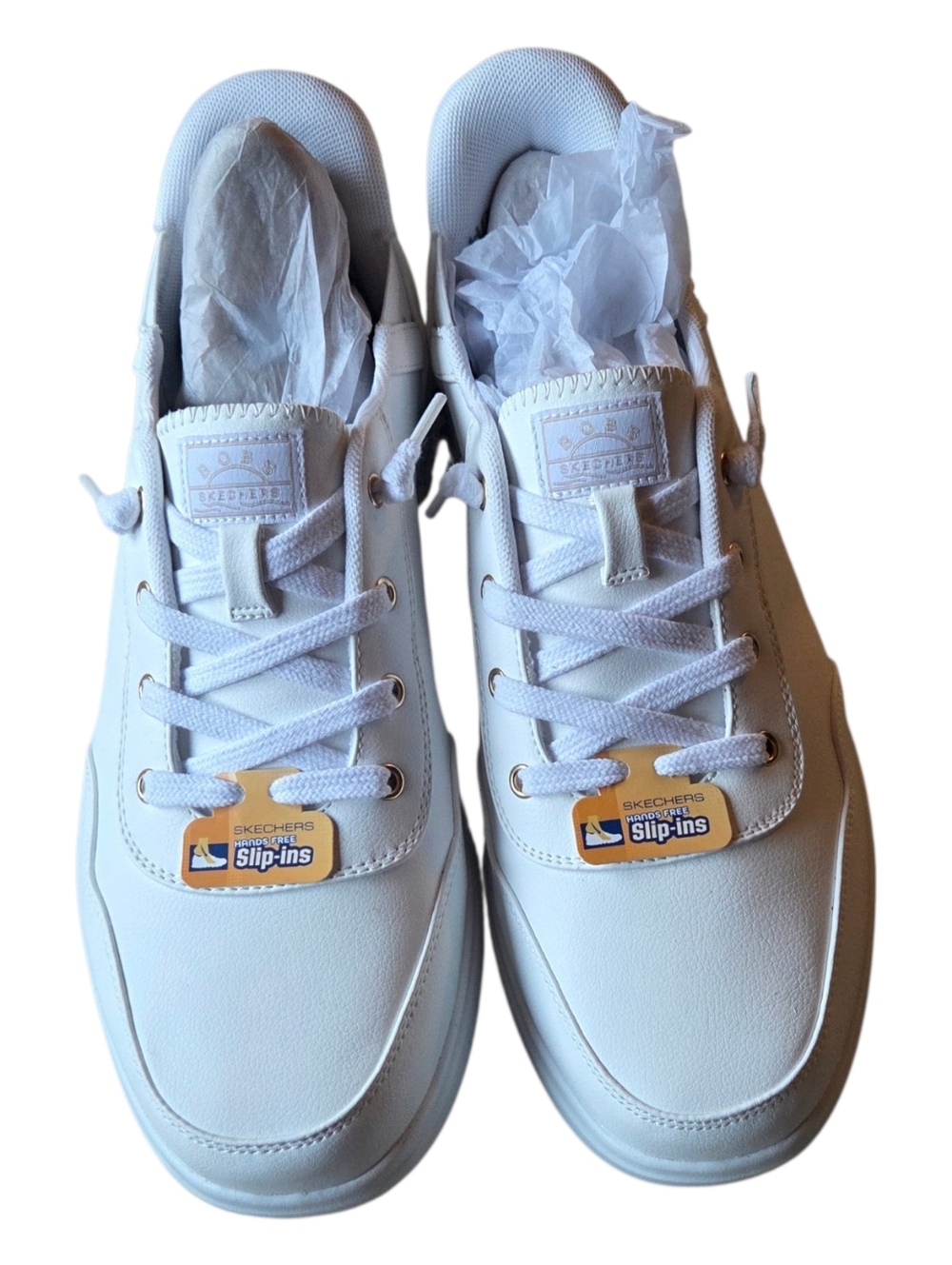 Skechers Women's Slip-ins BOBS Skip Cute White Sneakers Shoes Size 11 New! - Picture 2 of 7